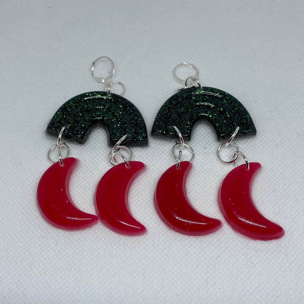 Rainbow/Crescent Moon Earrings